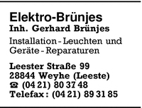 Elektro-Brnjes Inh. Gerhard Brnjes