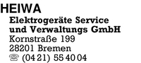 Heiwa Elektrogerte Service und Verwaltungs GmbH