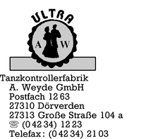 Tanzkontrollerfabrik A. Weyde GmbH
