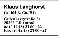 Langhorst, Klaus, GmbH & Co. KG